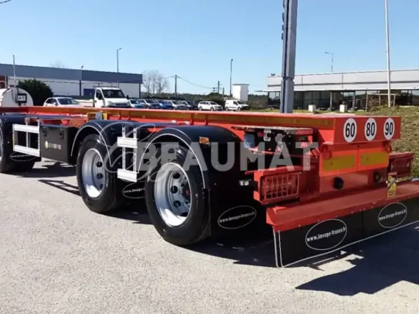 Remorque chassis nu porte bois 3 essieux